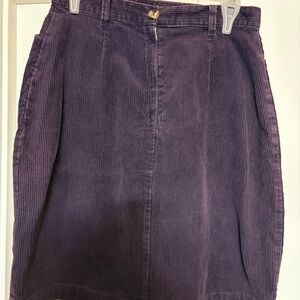 Vintage Corduroy Pencil Skirt in Purple